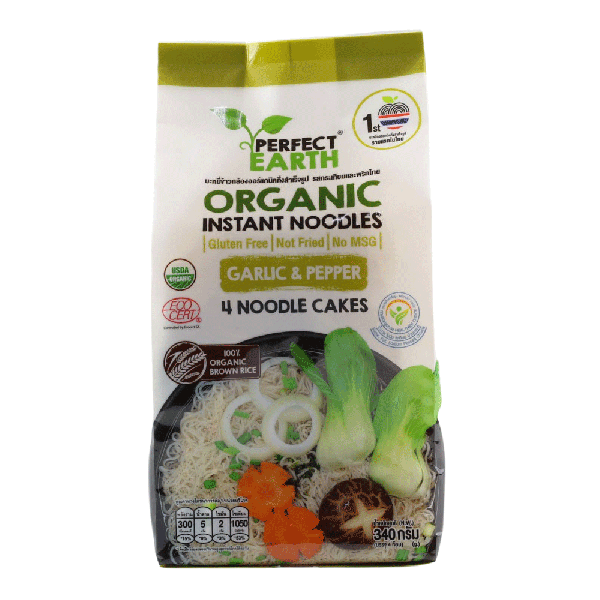 Organic Instant Noodles Garlic and Pepper 340 g