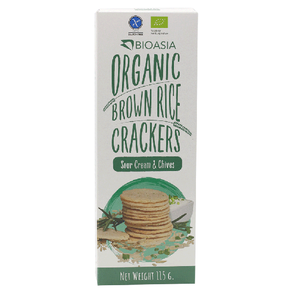 Organic Brown Rice Cracker Sour Cream and Chives 115 g